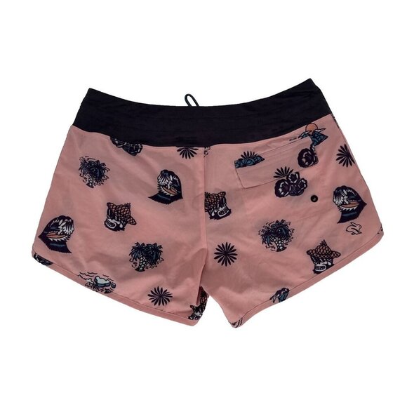 rabbit Shorts Womens MD Surf N Turf 4” Running Board Coral Cloud - Picture 6 of 14